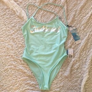 Mint green “sunkissed” one piece